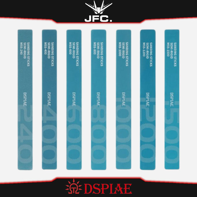 DSPIAE SEMI-RIGID SANDING STICKS 3 PCS [#400 #600 #800 #1000 #1500 GRITS]