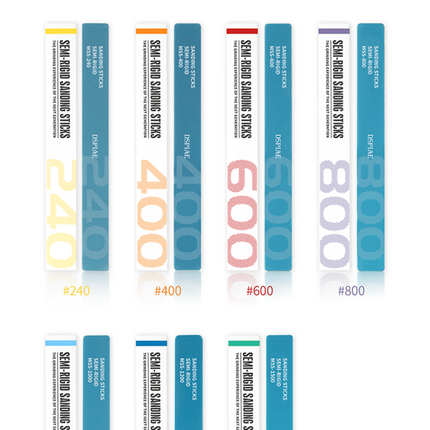 DSPIAE SEMI-RIGID SANDING STICKS 3 PCS [#400 #600 #800 #1000 #1500 GRITS]