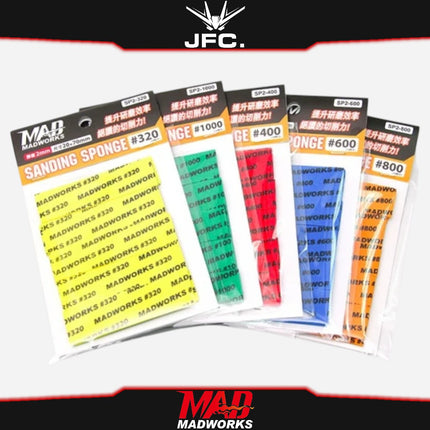 MADWORKS 2MM SANDING SPONGE 10 PCS [#320 #400 #600 #800 #1000 #1500 #3000 GRITS]