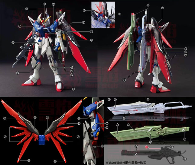 HG-104 | 1/144 DESTINY GUNDAM SPEC II + ZEUS SILHOUETTE FLUORESCENT WATERSLIDE DECAL