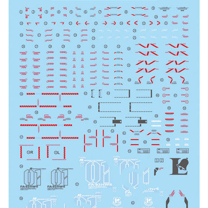 RG-32-1 | 1/144 NU GUNDAM HWS FLUORESCENT WATERSLIDE DECAL