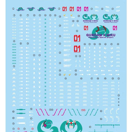 RG-63 | 1/144 RX-78-2 GUNDAM VER.2.0 [HATSUNE MIKU VER.] FLUORESCENT WATERSLIDE DECAL