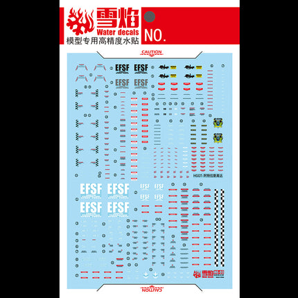 HG-03 | 1/144 ATLAS GUNDAM FLUORESCENT WATERSLIDE DECAL