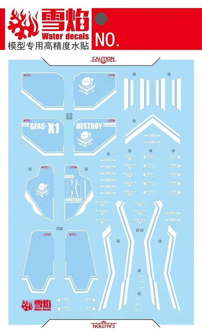 HG-85 | 1/144 DESTROY GUNDAM FLUORESCENT WATERSLIDE DECAL