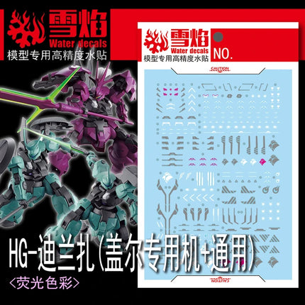 HG-66 | 1/144 DILANZA (GUEL CUSTOM/STANDARD) FLUORESCENT WATERSLIDE DECAL