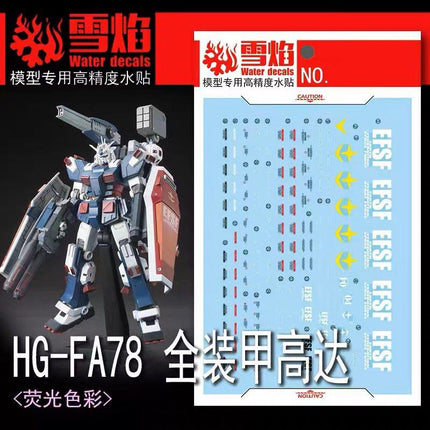 HG-69 | 1/144 FULL ARMOR GUNDAM FLUORESCENT WATERSLIDE DECAL