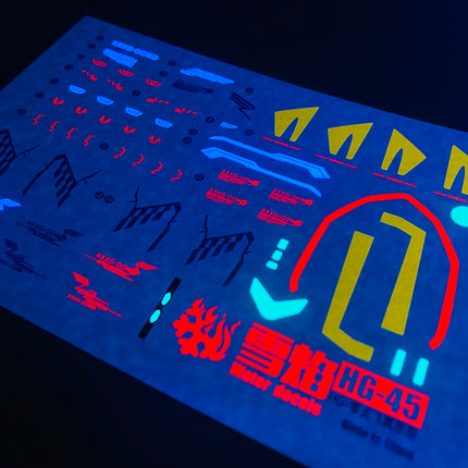 HG-45 | 1/144 WING GUNDAM ZERO FLUORESCENT WATERSLIDE DECAL