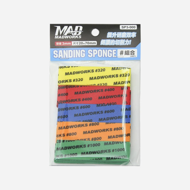 SP3-000 3MM SANDING SPONGE COMBO PACK - 4 each #320 #400 #600 #800 #1000