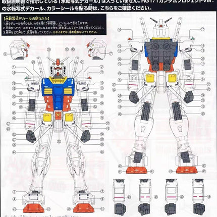 MEGA-02 | 1/48 RX-78-2 GUNDAM FLUORESCENT WATERSLIDE DECAL