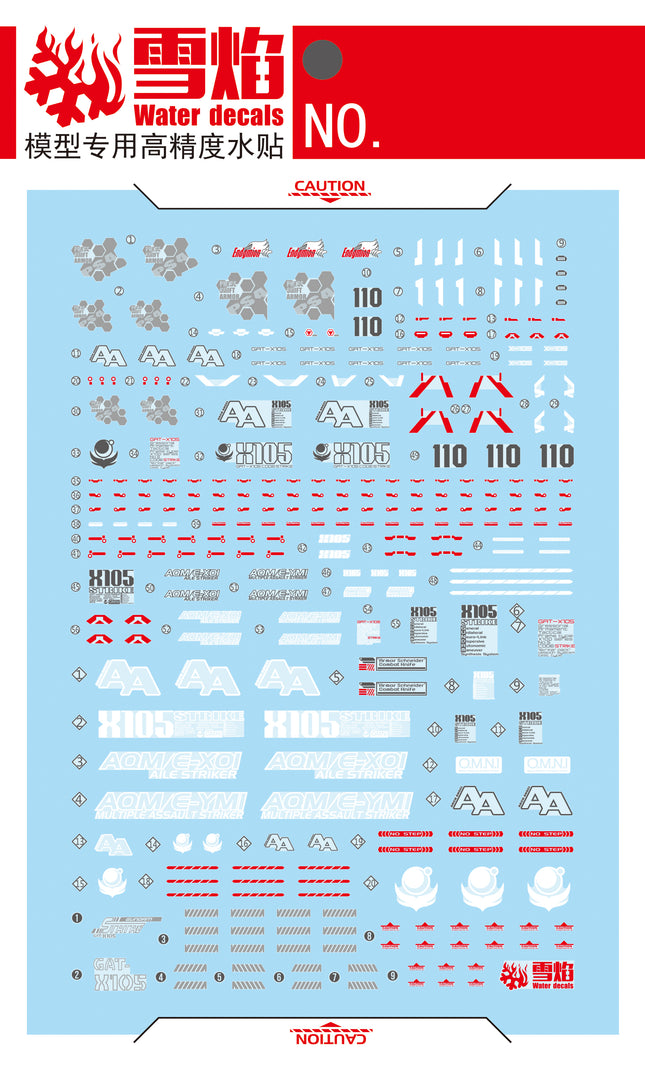 MG-115 | 1/100 AILE STRIKE GUNDAM (VER. RM) FLUORESCENT WATERSLIDE DECAL