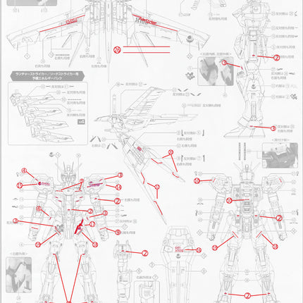 MG-25 | 1/100 AILE STRIKE GUNDAM (METAL BUILD DESIGN) FLUORESCENT WATERSLIDE DECAL