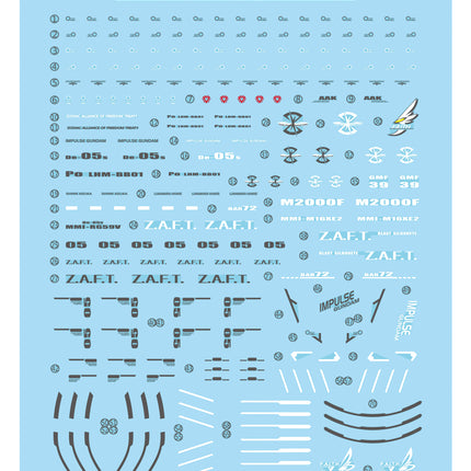 MG-55 | 1/100 BLAST IMPULSE GUNDAM FLUORESCENT WATERSLIDE DECAL