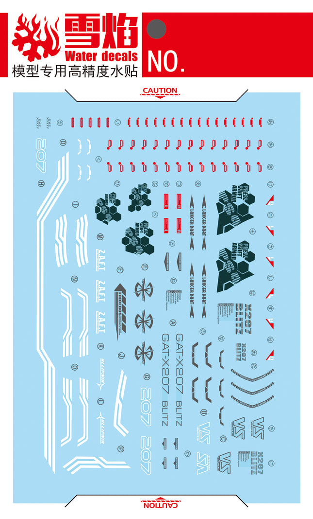 MG-89 | 1/100 BLITZ GUNDAM FLUORESCENT WATERSLIDE DECAL