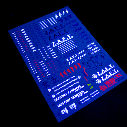 MG-61 | 1/100 DESTINY GUNDAM FLUORESCENT WATERSLIDE DECAL