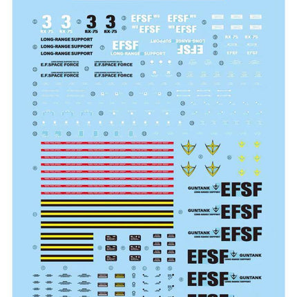 MG-29 | 1/100 RX-75 GUNTANK FLUORESCENT WATERSLIDE DECAL