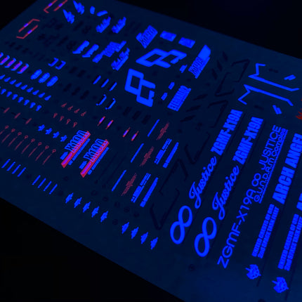 MG-60 | 1/100 INFINITE JUSTICE GUNDAM FLUORESCENT WATERSLIDE DECAL