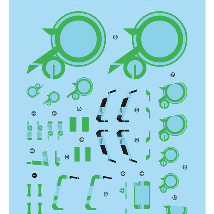 MG-121 | 1/100 RX-78-2 GUNDAM VER. 3.0 (RECIRCULATION NEON GREEN) FLUORESCENT WATERSLIDE DECAL