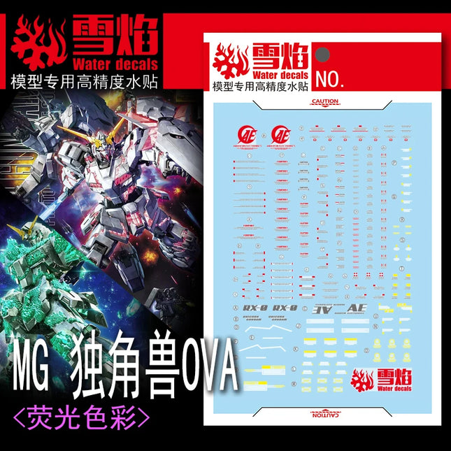 MG-112 | 1/100 UNICORN GUNDAM (OVA VER.) FLUORESCENT WATERSLIDE DECAL