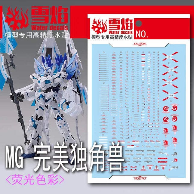 MG-116 | 1/100 UNICORN GUNDAM PERFECTIBILITY FLUORESCENT WATERSLIDE DECAL