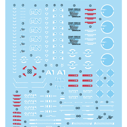 MG-50 | 1/100 GUNNER ZAKU WARRIOR (LUNAMARIA HAWKE) FLUORESCENT WATERSLIDE DECAL