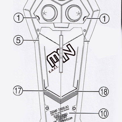 MG-50 | 1/100 GUNNER ZAKU WARRIOR (LUNAMARIA HAWKE) FLUORESCENT WATERSLIDE DECAL