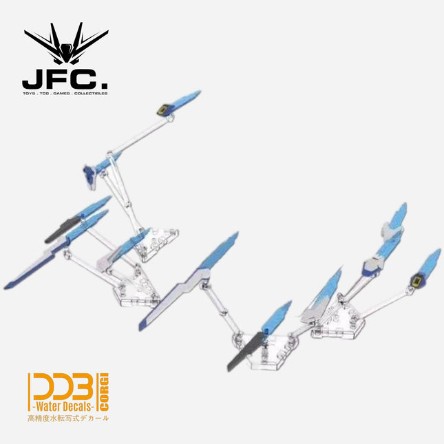 HG GUNDAM AERIAL PERMET EFFECT PART + GUND-BITS WEAPON DISPLAY BASE
