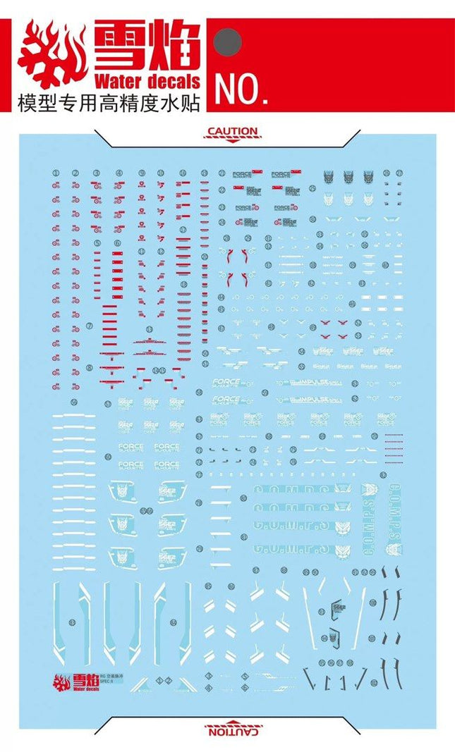 RG-52 | 1/144 FORCE IMPULSE SPEC II GUNDAM FLUORESCENT WATERSLIDE DECAL