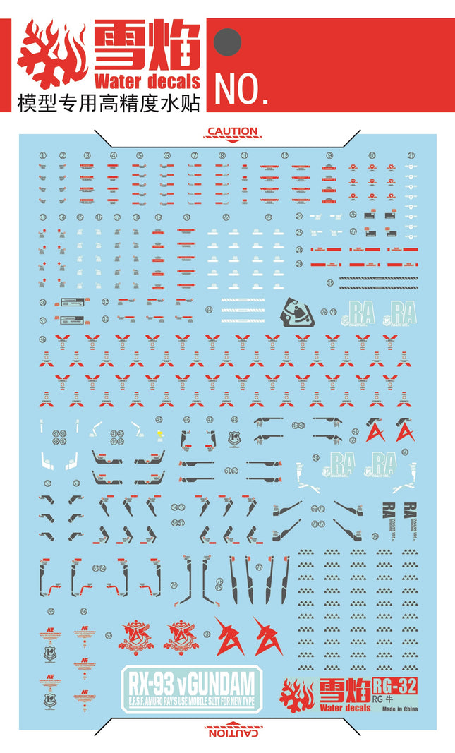 RG-32 | 1/144 NU GUNDAM FLUORESCENT WATERSLIDE DECAL
