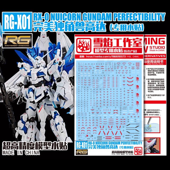 RG-34 | 1/144 UNICORN GUNDAM PERFECTIBILITY FLUORESCENT WATERSLIDE DECAL